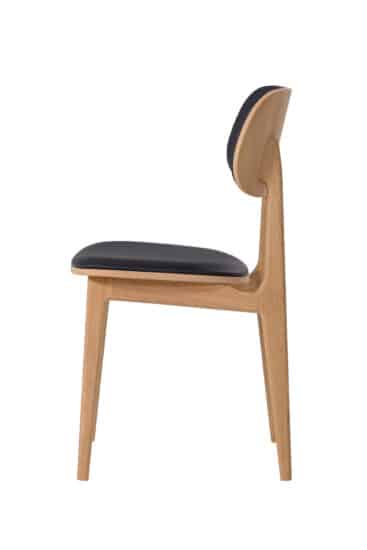 Dubová olejovaná a voskovaná polstrovaná židle Verde černá koženka 3
