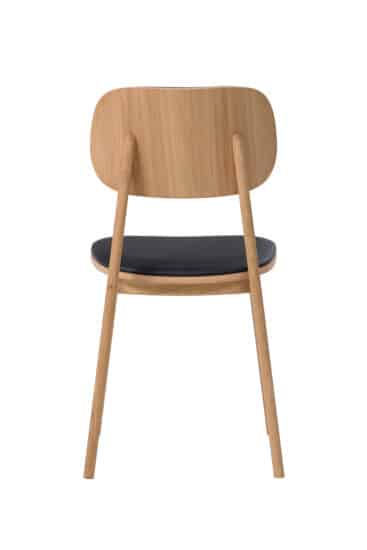 Dubová olejovaná a voskovaná polstrovaná židle Verde černá koženka 4