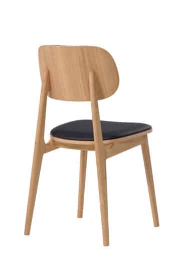 Dubová olejovaná a voskovaná polstrovaná židle Verde černá koženka 5