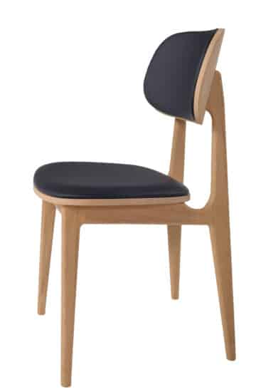Dubová olejovaná a voskovaná polstrovaná židle Verde černá koženka 2