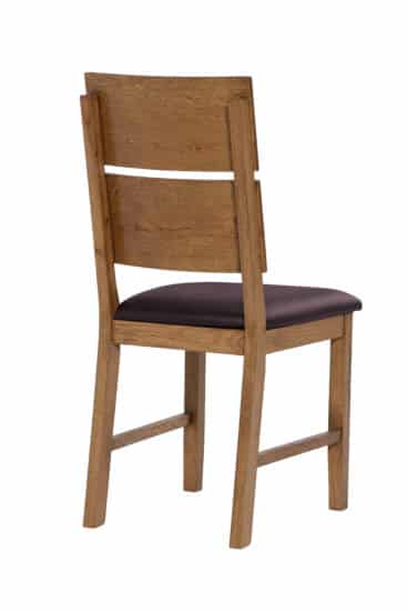 Masivní dubová rustik židle Karla s hnědou koženkou 3