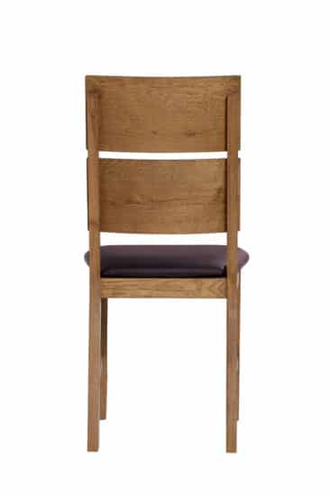 Masivní dubová rustik židle Karla s hnědou koženkou 2