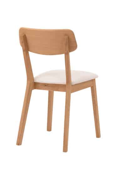 Dubová olejovaná a voskovaná židle Vilnius bílá koženka 3