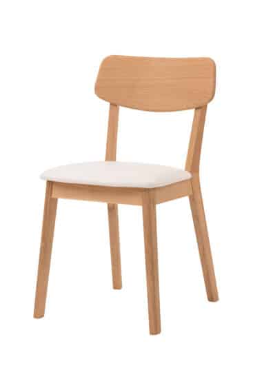 Dubová olejovaná a voskovaná židle Vilnius bílá koženka 1