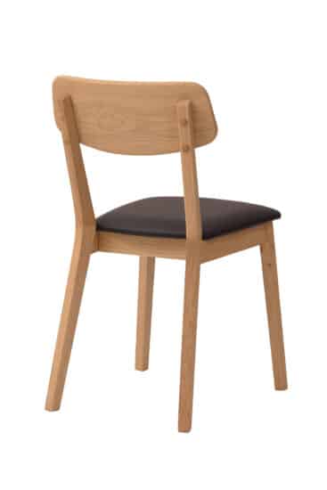 Dubová olejovaná a voskovaná židle Vilnius černá koženka 3