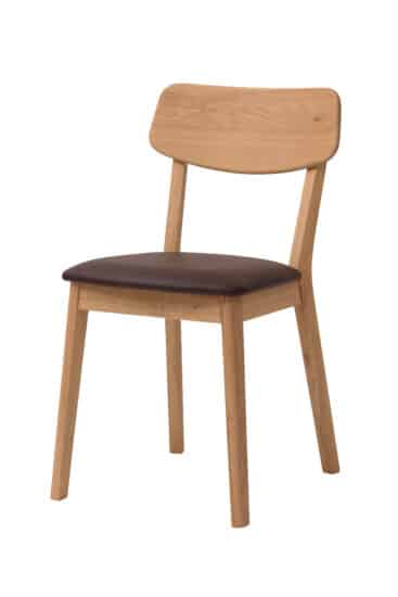 Dubová olejovaná a voskovaná židle Vilnius hnědá koženka 1