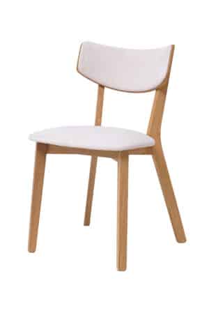 Elegantní jídelní židle Rico v bílém provedení kombinuje masivní dubové dřevo s příjemně polstrovaným sedákem a opěradlem. Nadčasový design, pohodlí a světlé provedení snadno zapadnou do moderní, skandinávské i minimalistické jídelny.