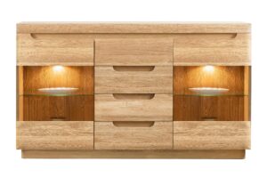 Designová masivní olejovaná komoda, vyrobena z kvalitního kartáčovaného dubu, dodává eleganci a trvanlivost, na kterou můžete spolehnout.