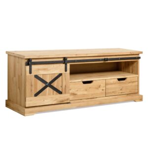 Dubová TV komoda Railway 3 je ideálním řešením pro ty z vás, kteří hledají stylový a praktický nábytek do svého domova.