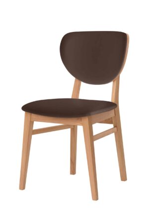 Dřevěná židle Barcelona hnědá koženka