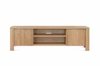 Masivní dřevěná komoda pod TV Aura je poctivým dílem řemesla, která zaručeně zvýší úroveň vašeho obývacího pokoje.