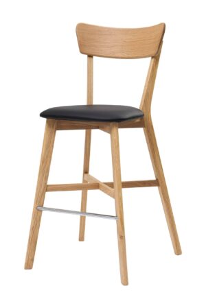 Barová židle Diana s dubovým masivem a černou koženkou je nejen praktická, ale také krásná. Dopřejte svému prostoru styl, který si zaslouží. 