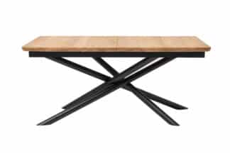 Rozkládací jídelní stůl Traun spojuje přírodní eleganci masivního dubu s moderním designem kovových nohou. Díky skrytému rozkládacímu mechanismu a přídavné desce, která prodlužuje stůl o 80 cm, získáte prostor navíc během několika sekund.