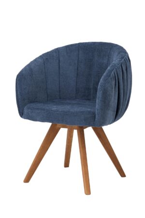 Dubové křesílko Elba v modrém provedení spojuje elegantní design, vysoký komfort a kvalitní přírodní materiály. Masivní dubová konstrukce v kombinaci s bohatě čalouněným sedákem a otočným mechanismem zajišťuje pohodlné a stylové sezení. Ideální volba do moderních i nadčasových interiérů.