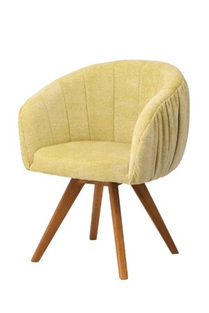 Stylové otočné křesílko Elba kombinuje přírodní krásu masivního dubu s elegantním žlutým čalouněním, které interiéru dodává svěžest a pozitivní energii. Nabízí výjimečné pohodlí, praktické boční otáčení a automatický návrat sedáku do původní polohy. Je ideální volbou pro moderní i klasicky laděné interiéry, kde se stane výrazným a přitom harmonickým prvkem.