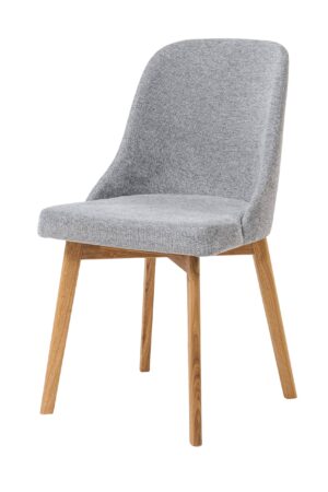 Židle Milis spojuje přírodní krásu masivního dubu s jemným šedým čalouněním, které dodá vašemu interiéru moderní a útulný vzhled. Díky pohodlnému tvarování a kvalitnímu zpracování je ideální pro každodenní používání. Skvěle doplní každý jídelní prostor, kde se klade důraz na styl i komfort.