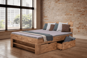 Masivní dubová postel Sofi Kubus 200×200 cm
