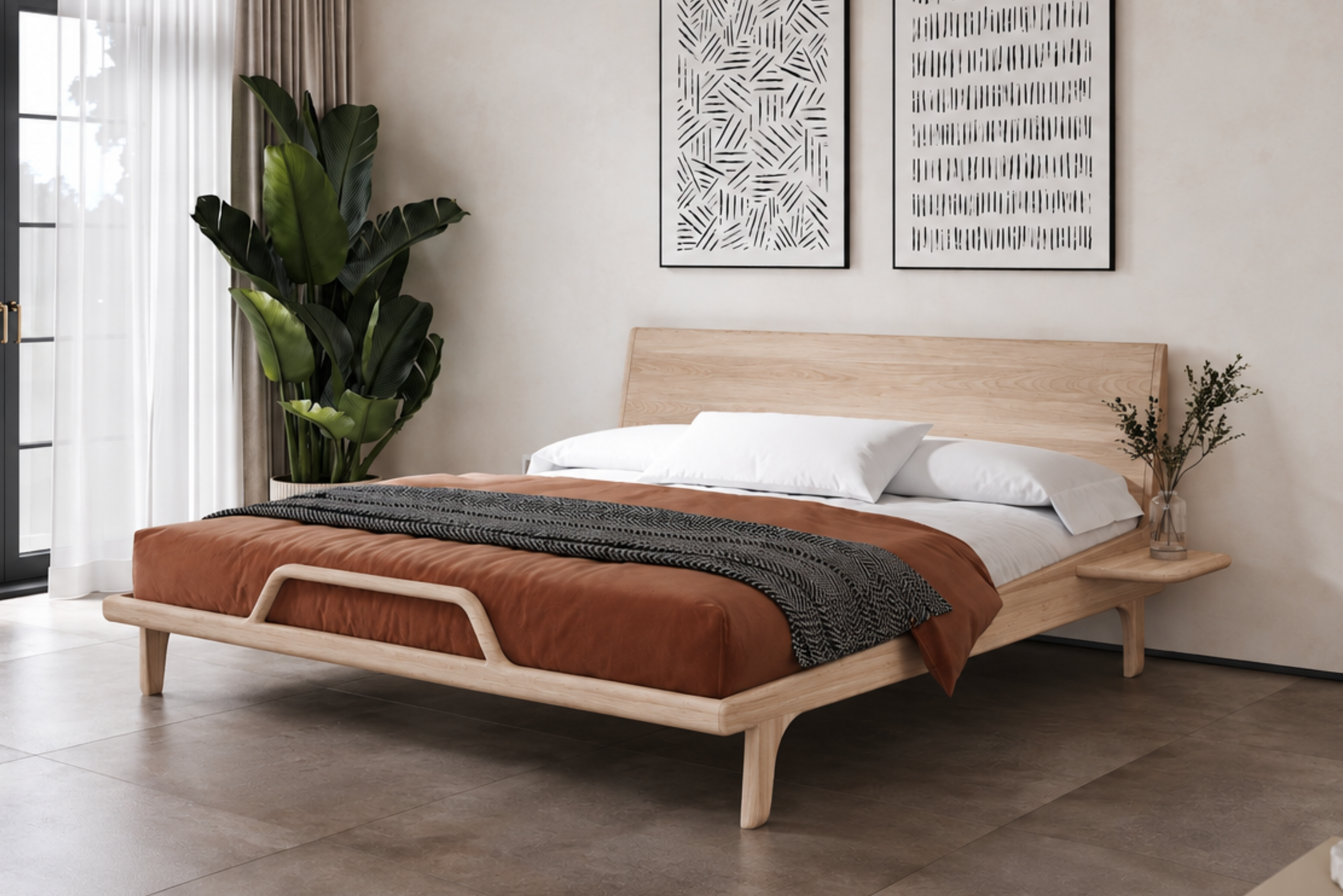 Postel z masivu 180x200 Nordica natural